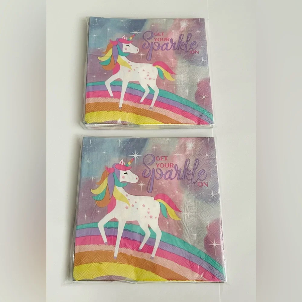 New 50 Luncheon Paper Napkins Unicorn